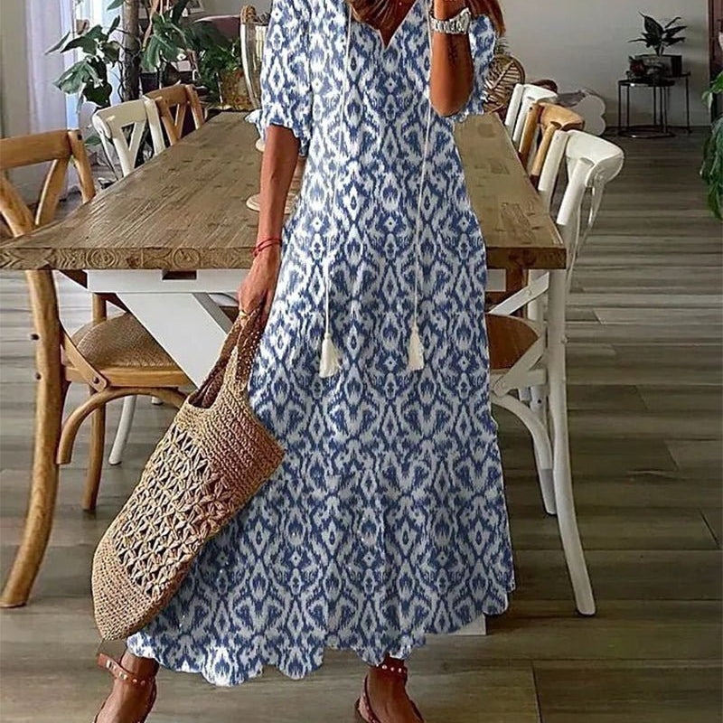 Luna | Midi jurk in ongedwongen boho-stijl