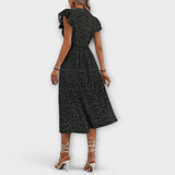 Stijlvolle Polka-Dot Midi-Jurk