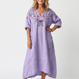 Tavi | Bloemen Oversized Pocket Midi Jurk