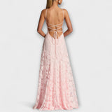 Kairi - Stijlvolle Floral-Lace Maxijurk met Spaghettibandjes