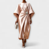 Luxe Shimmer Satin Lange Jurk