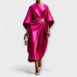 Luxe Shimmer Satin Lange Jurk