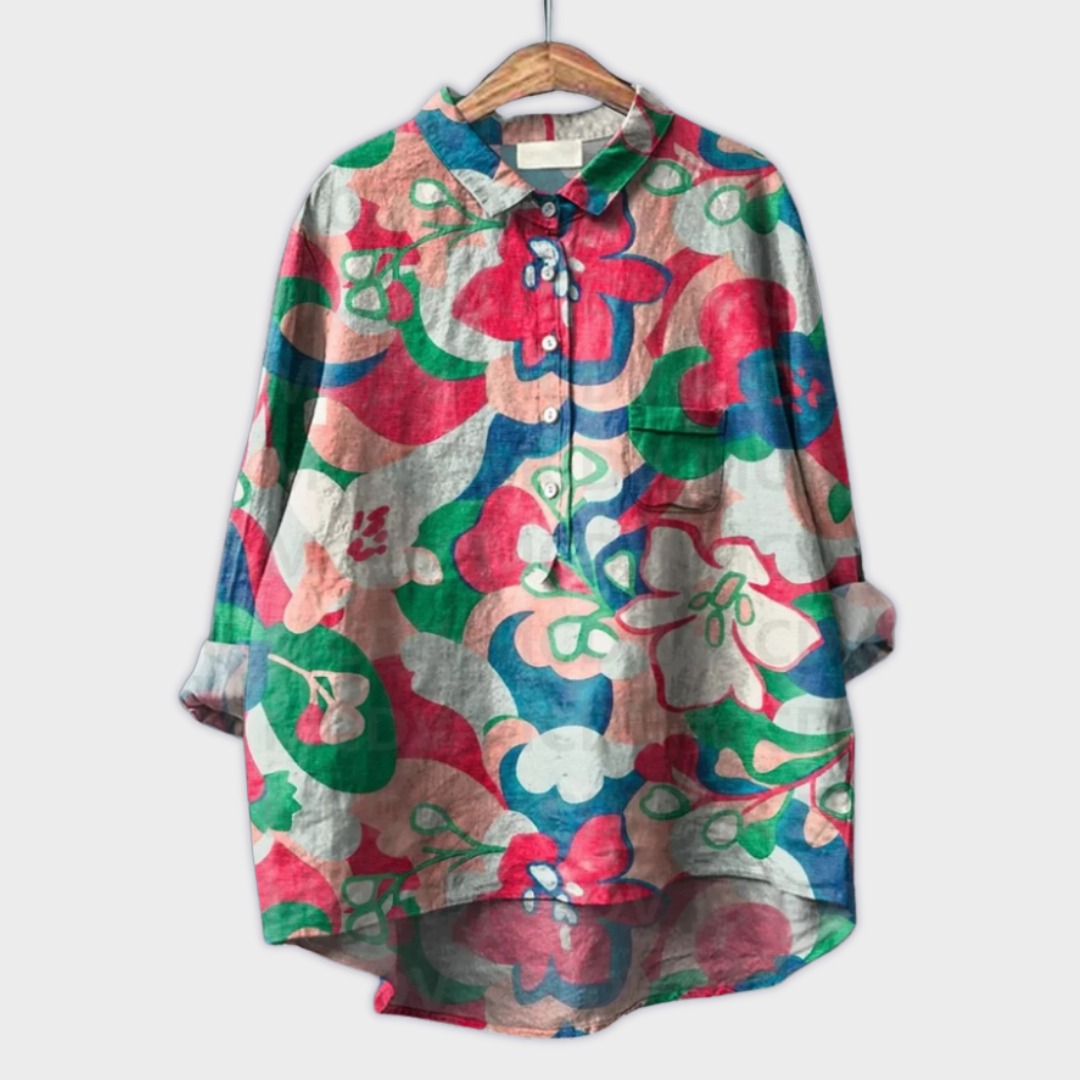 Magdalena - Handgemaakte Damesblouse met Bloemendessin