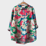 Magdalena - Handgemaakte Damesblouse met Bloemendessin