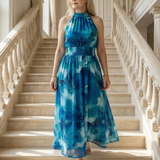 Sylin | Geraffineerde Halter Midi Jurk