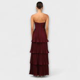 Lorena - Strapless, gelaagd Maxikleed