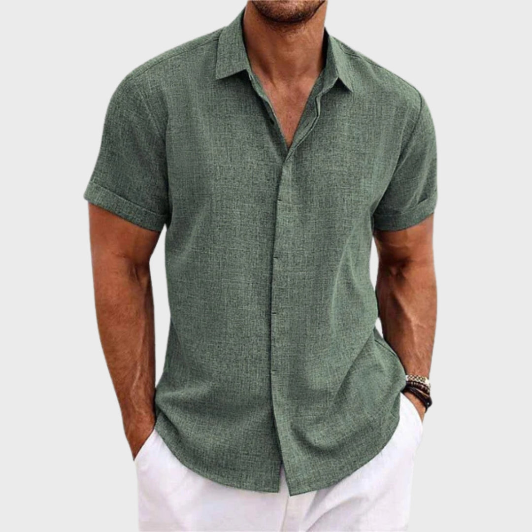 Laurent | Korte Mouwen Textured Overhemd