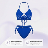 Nadia | Halter Bikini met Vetersluiting
