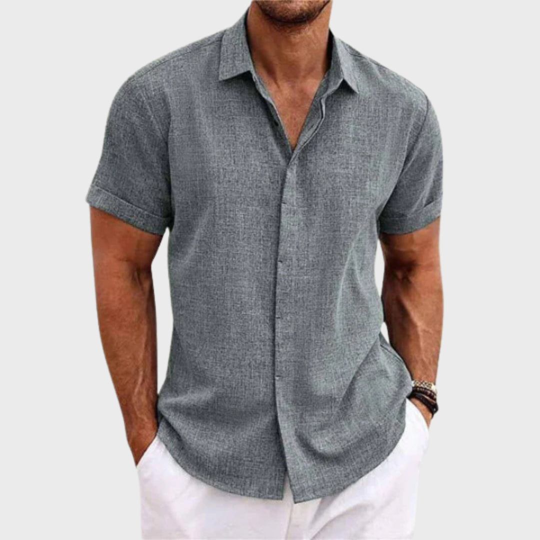 Laurent | Korte Mouwen Textured Overhemd