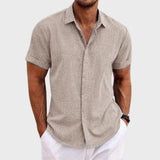 Laurent | Korte Mouwen Textured Overhemd