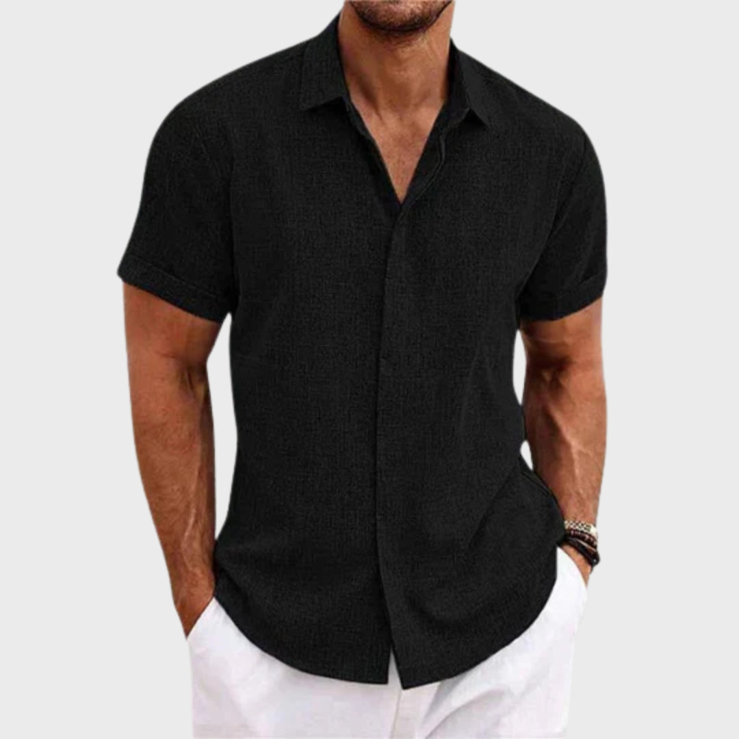 Laurent | Korte Mouwen Textured Overhemd