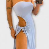 Winona - Bandeau-Tie Bodycon Jurk met Zijsplitten