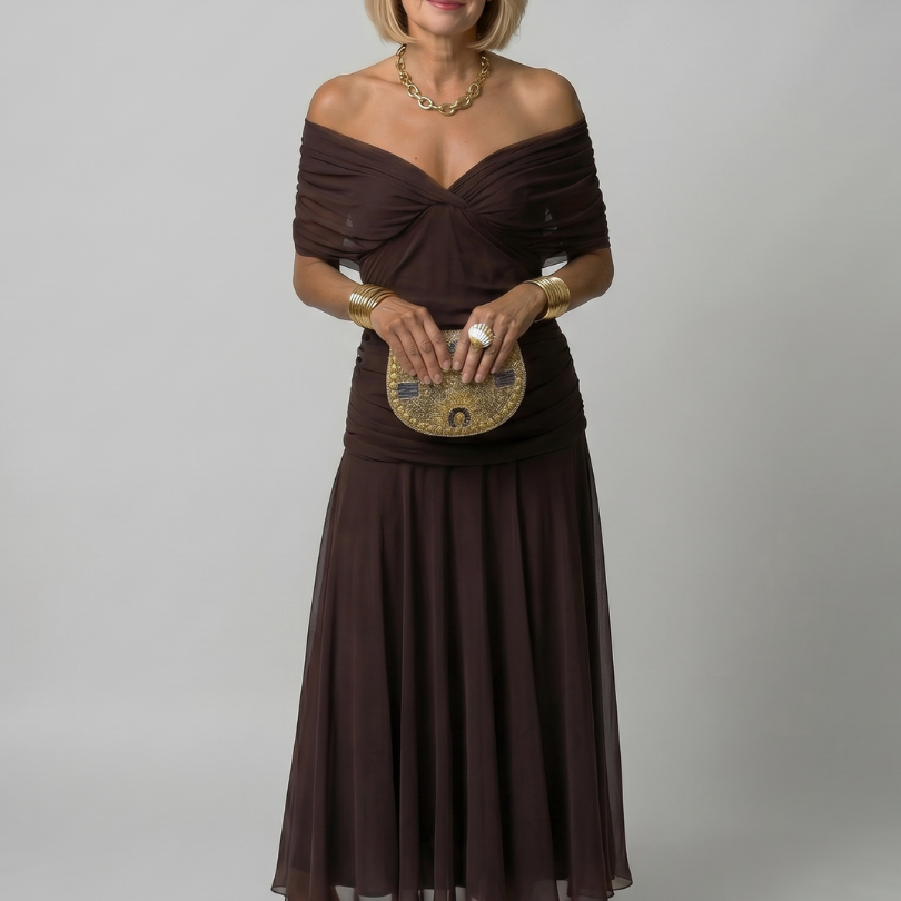 Calen | Off-Shoulder Midi-Jurk