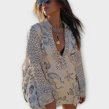 Liv - Satijnen Wasser Quasten Shirt en Shorts Set