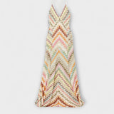 Remi - Missoni Kleurrijk Visgraatpatroon Maxikleed