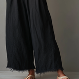 Inés™ | Ruimvallende Zwarte Jumpsuit met Wijde Pijpen en Zakken