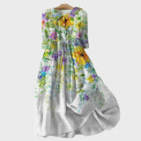 Jurk met aquarel bloemen