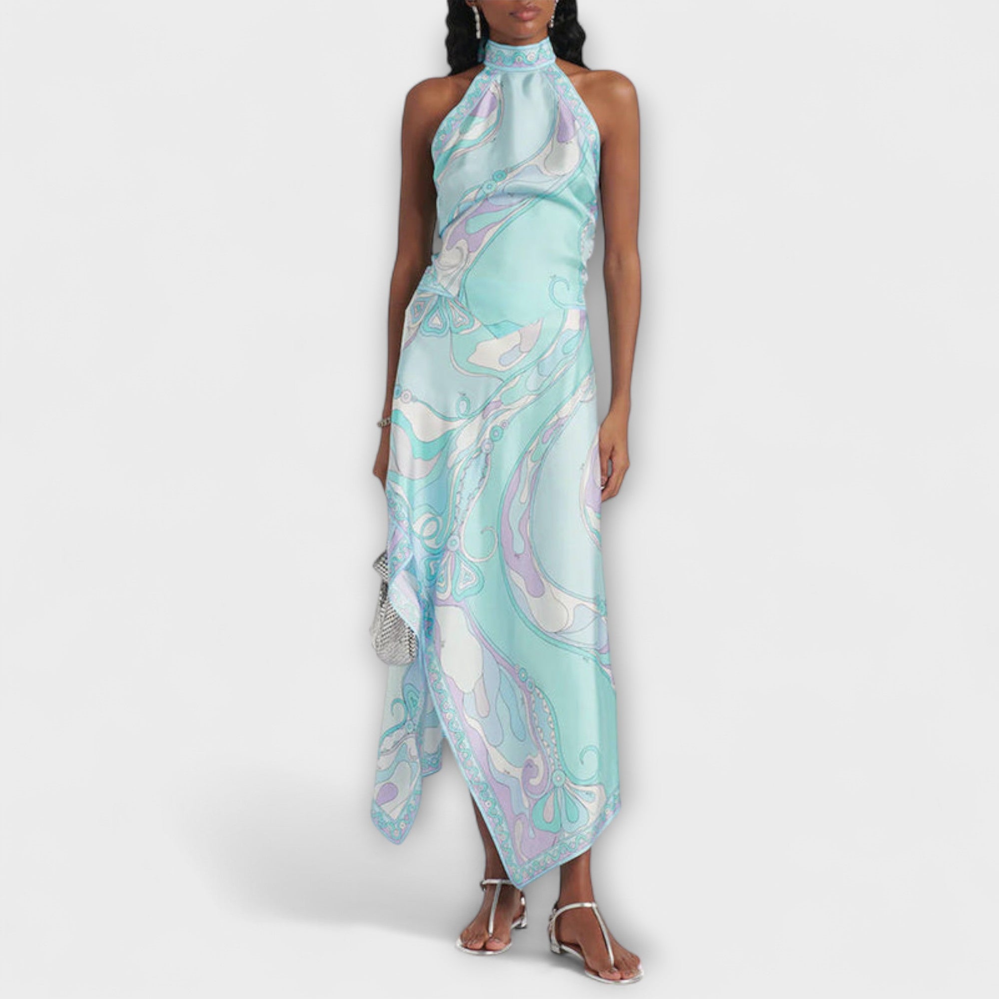 Everly - Set van Haltertop en Asymmetrische Midi-Rok