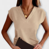 Melanie - Dames V-hals Zomer Top met Losse Mouwen