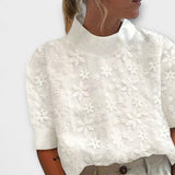 Anita - Blouse met geborduurde eenvoudige staande kraag