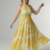 Sylin | Geraffineerde Halter Midi Jurk