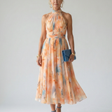 Elin | Zacht Halter-Midi-Jurk