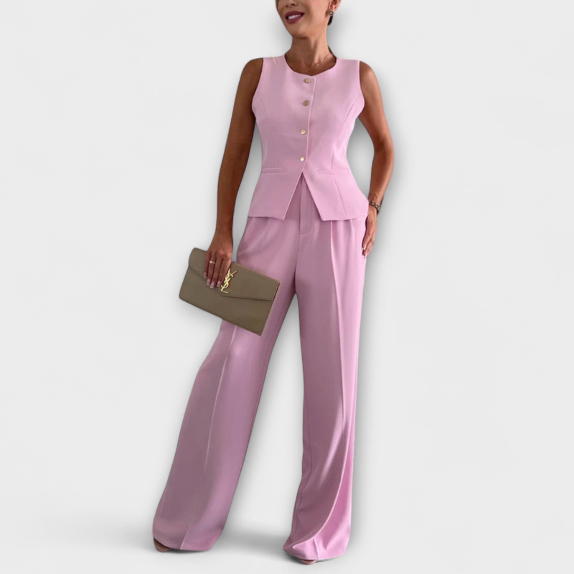 Wilhelmina - Chic Mouwloos Top en Broek Ensemble
