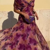 Luisa | Elegante lange feestjurk met V-hals