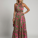 Rowen | Drapé Halter Midi-jurk