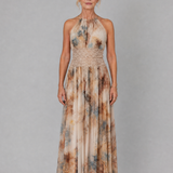Elavenue | Maxijurk met halter en kanten taille
