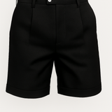 Heren shorts met plooien en zakken – zwart en veelzijdig