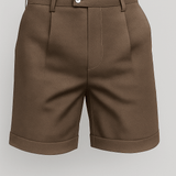 Heren shorts met plooien en zakken – Taupe en veelzijdig