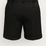 Heren shorts met plooien en zakken – zwart en veelzijdig