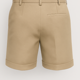Heren shorts met plooien en zakken – beige en veelzijdig