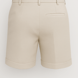 Heren shorts met plooien en zakken – gebroken wit en veelzijdig
