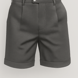 Heren shorts met plooien en zakken – leisteenkleurig en veelzijdig