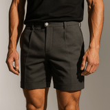 Heren shorts met plooien en zakken – leisteenkleurig en veelzijdig