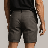 Heren shorts met plooien en zakken – leisteenkleurig en veelzijdig