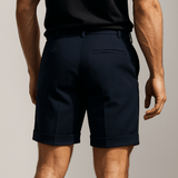 Heren shorts met plooien en zakken – Marineblauw en veelzijdig