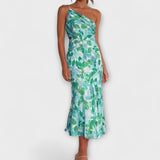 Tabea - Asymmetrische Bloemenprint Jurk