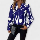 Edith - Elegante langärmelige blouse met spitse halslijn