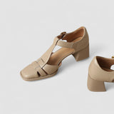 Scarlett – Orthopedische T-Strap Blokhakken