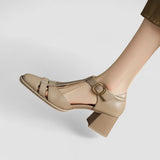 Scarlett – Orthopedische T-Strap Blokhakken