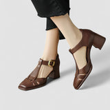 Scarlett – Orthopedische T-Strap Blokhakken