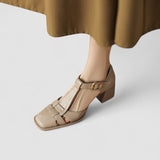 Scarlett – Orthopedische T-Strap Blokhakken
