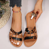 Leopard Kruisriem Sandalen