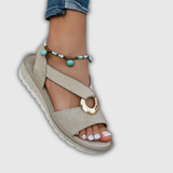 Luna | Kustsandalen met sierring