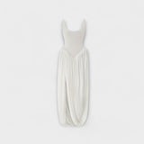 Drapeer maxi-jurk met sculpturale rok en zij-split