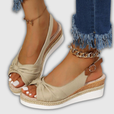 Valeria | Espadrille sleehak sandalen met enkelband