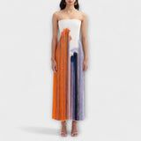 Zomer - Stylish Colorblock-jurk met trendy franjes